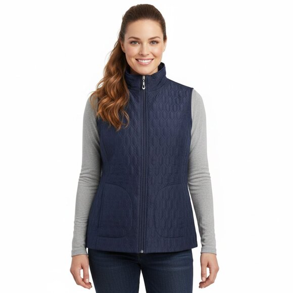 Alia Vest Lot x 2 | Lightweight Quilted Vests Black & Navy Diamond Zip Up Gilet - Picture 3 of 15